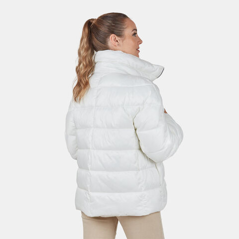 Chaqueta acolchada de mujer con cuello alto , Blanco Chaqueta acolchada de mujer con cuello alto , Blanco
